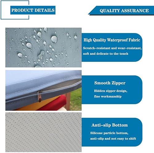 Miniatura 2 de Patio Bench Pad, Garden Bench Pad Cushions, Comfortable Seat Pad, Linen Fabric + High Density Sponge core-#17 cyan-80 * 35 * 5cm