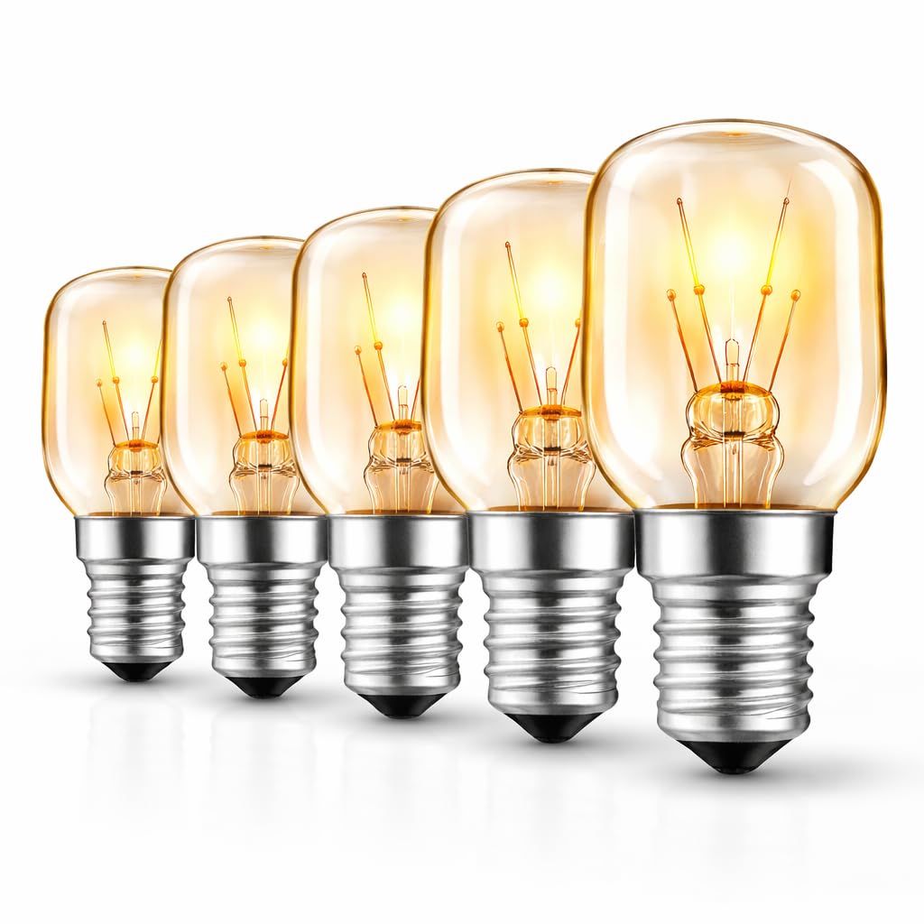 5 Pack E14 15W Fridge & Oven Bulbs | 2700K Warm White | Heat Resistant 300° | Dimmable Appliance Light for Microwave, Sewing Machine, Salt Lamp-image-36