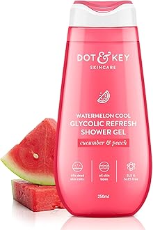 Watermelon + Glycolic Fresh & Cool Shower Gel For Glowing Skin | For All Skin Types | Hydrates Skin & Gently Exfoliates | Non Drying | 250 ml