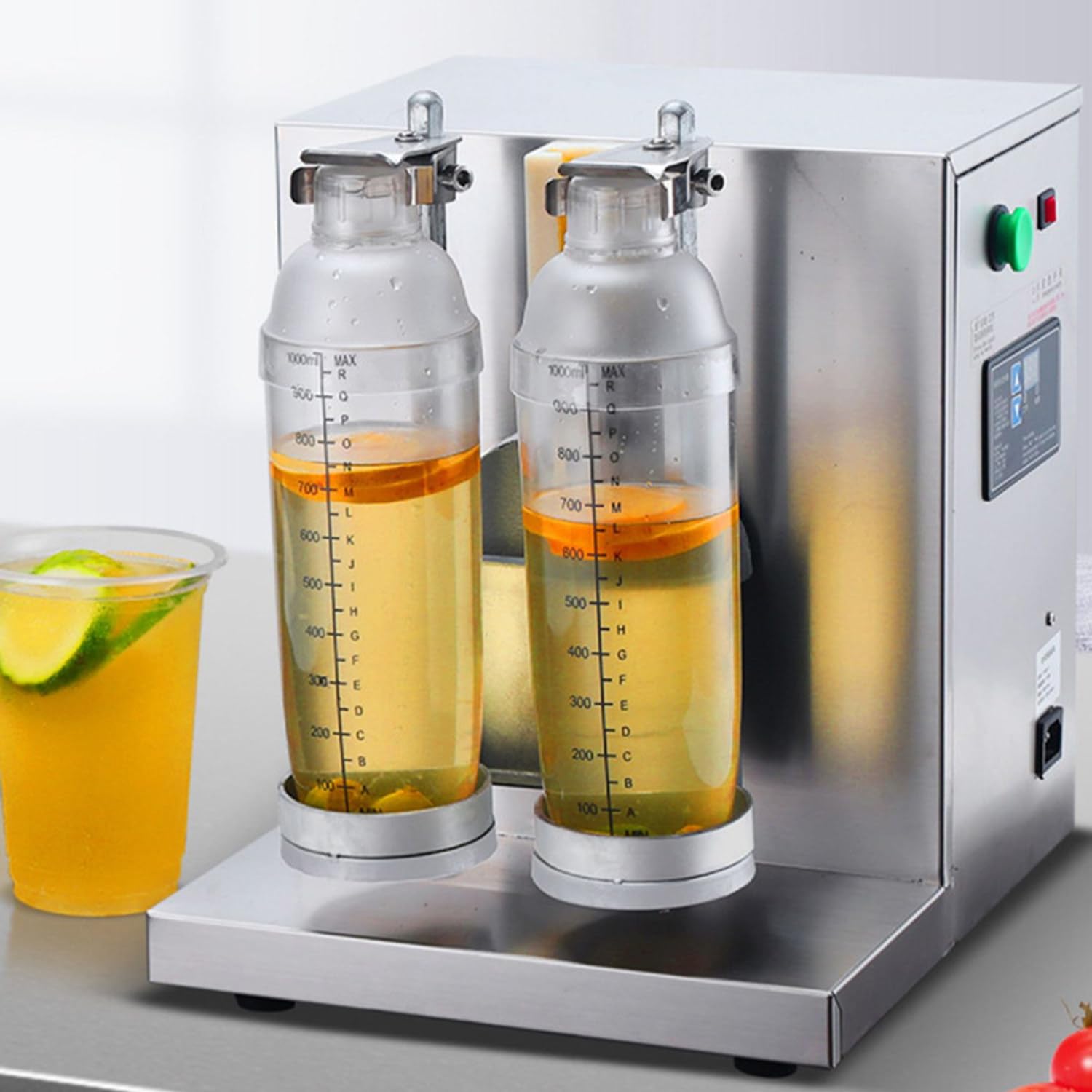 RETRIN Automatic Double Frame Drink Shaker Machine, High Productivity Smoothie & Bubble Tea Shaker with Adjustable 0-120s Timer, for Restaurants & Shops