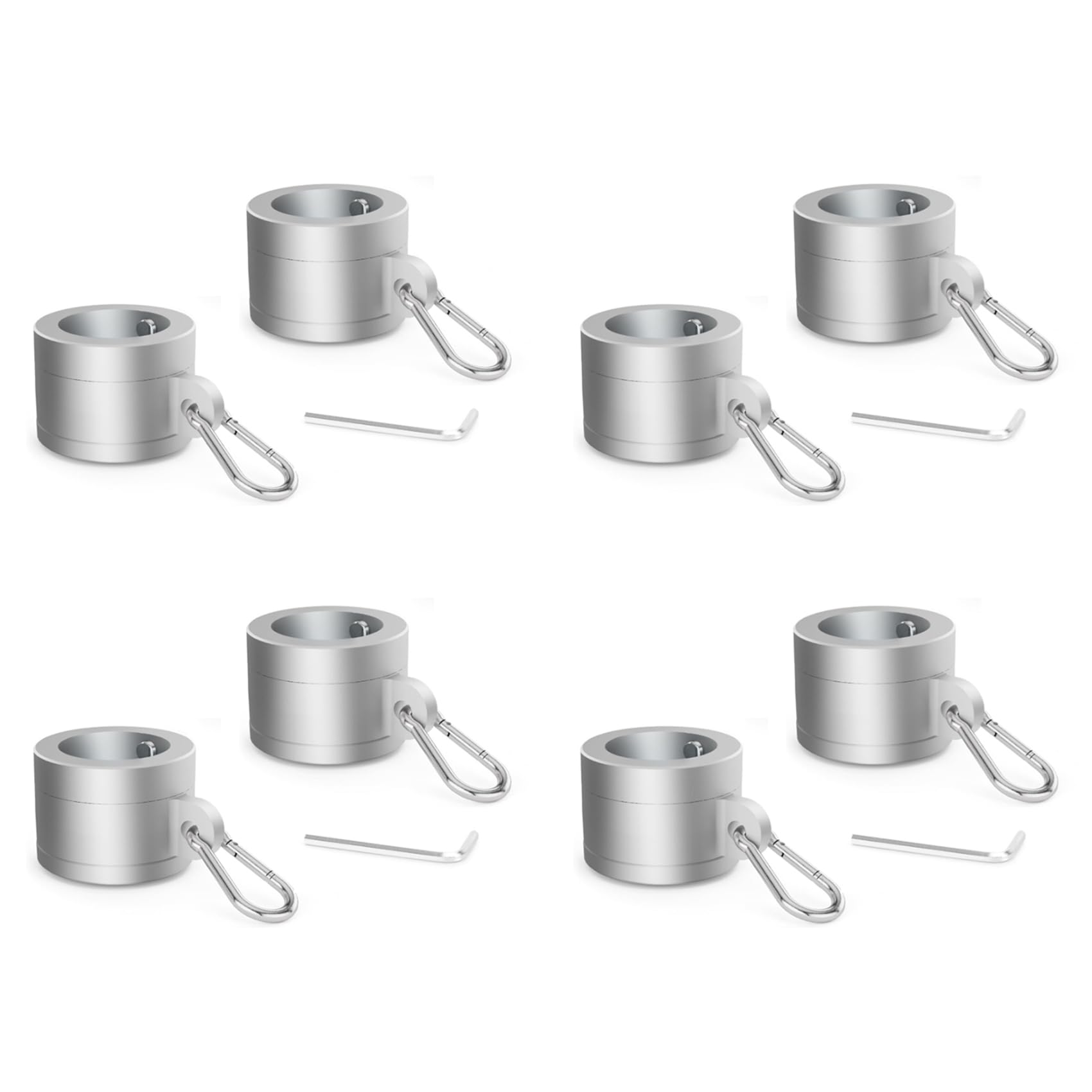Ctrlzs 4 Pair Aluminum Alloy Flag Pole Rings 1In, 360 Degree Rotating Flag Mounting Rings For 0.75-1.02 Inch Diameter Flagpole