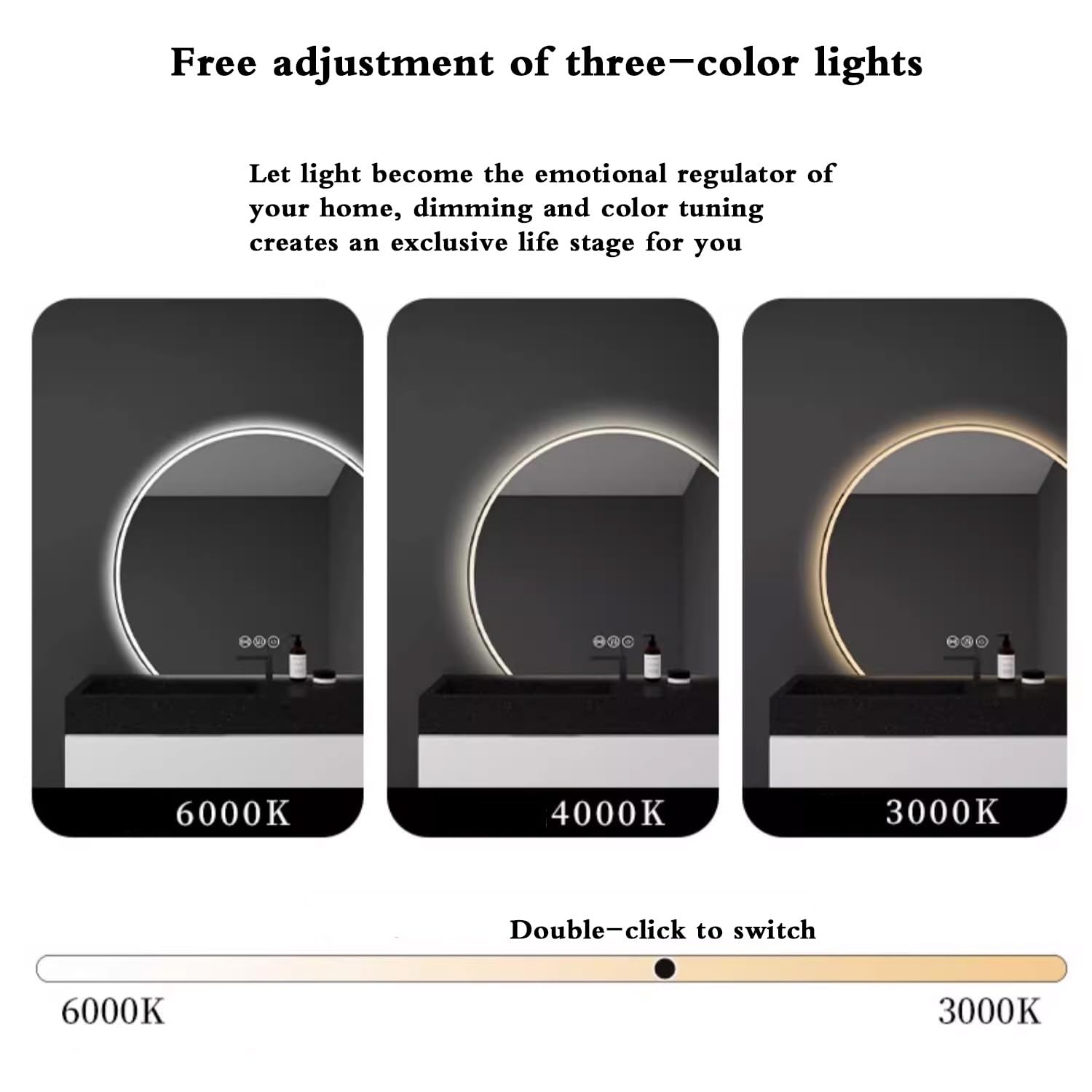 【専用】BACKDROPWEAR 様 Amazon.com: Ybyltcdj Backlit Semi-Circle Frameless Bathroom