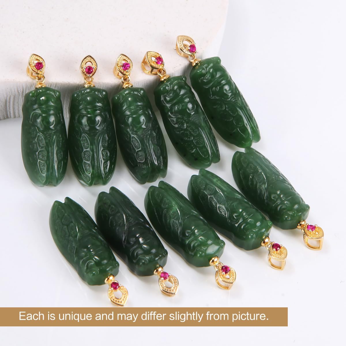 Natural green jade pendant hetian jade cicada S925 sterling silver Jewelry for Women
