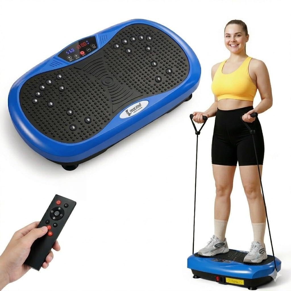 Cockatoo UltraVibe-V9 Vibration Plate Machine for Home with Remote Control, 9 Program Modes, Bluetooth & LCD Display, Weight Loss Machine for Women & Men 150W Power, Max Weight 120kg – Blue-image-46