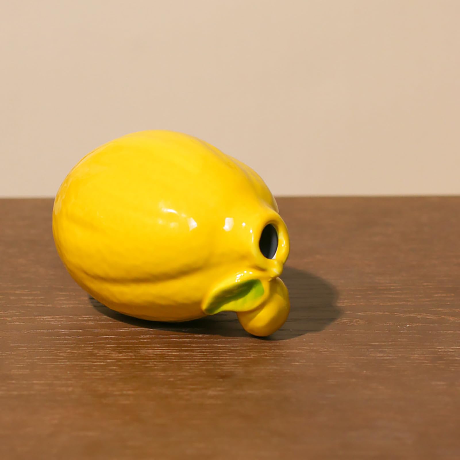 Zitronenförmige Vase Aus Keramik - 18,5x7cm, Gelb Für Couchtisch Deko