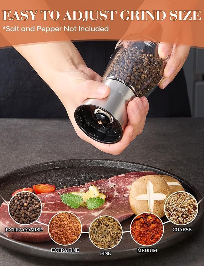 Image of ELEGAR Big Pepper Grinder or Salt Grinder, Best Spice Mill with Ceramic Blades, Adjustable Coarseness Professional Grade Heavy Duty High Output Pepper Mill (mini paperr Mill)