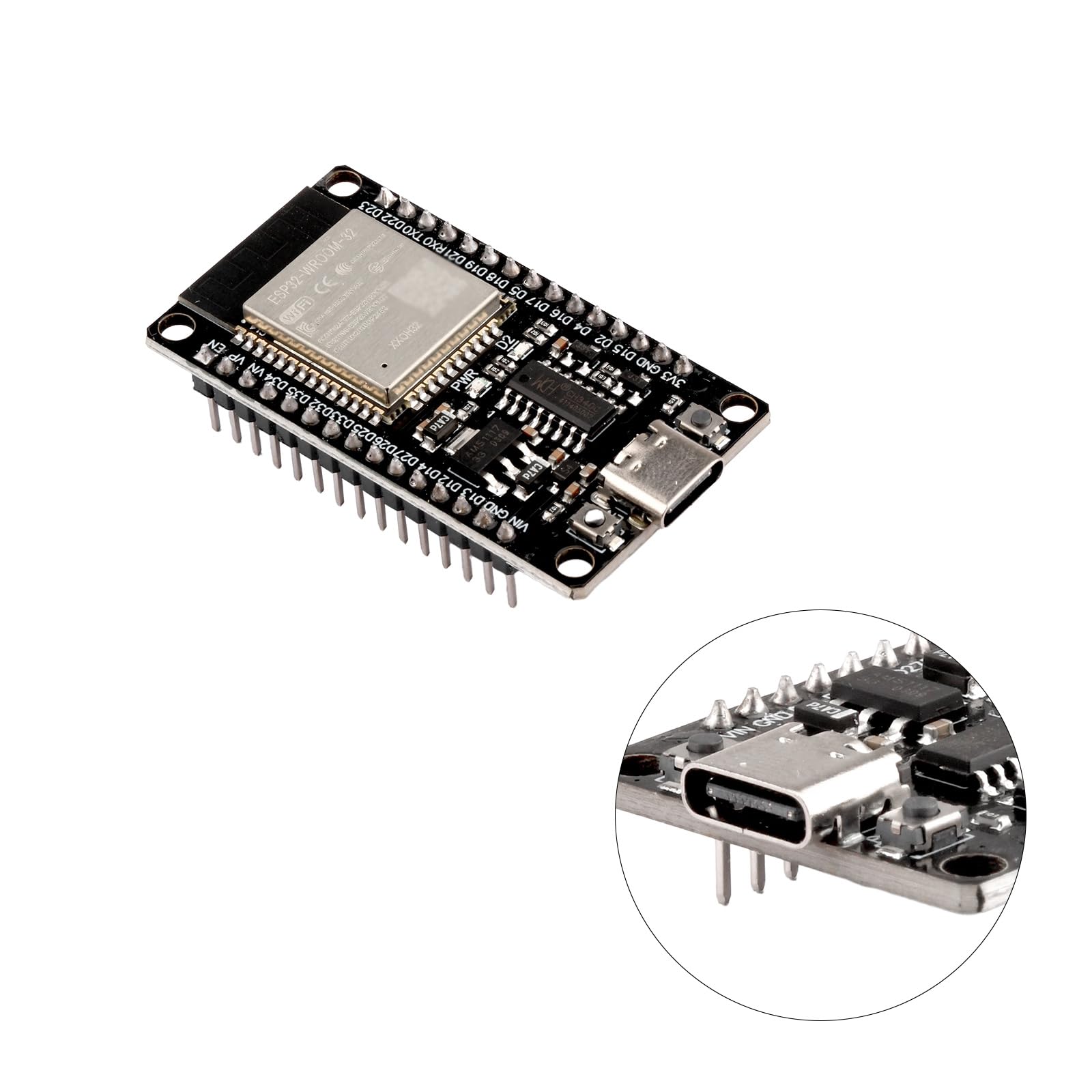diymore 2 Stücke für ESP32 Nodemcu Development Board für ESP32 NodeMCU Module USB C 2.4 GHz WLAN WiFi Bluetooth CH340 Chip