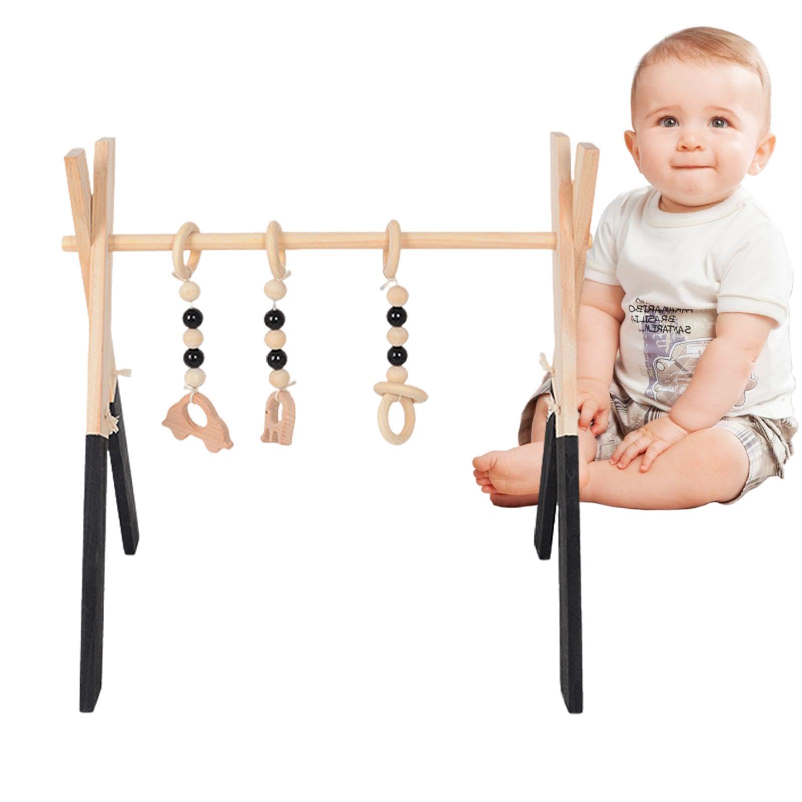 Portique deveil, Gymnase pour Bébé, Gymnase d’activités pour Tout-petits | Gymnase pour tout-petits avec cadre en bois sans odeur | Portique D'Activités pour Bébé, Pliable Équipement Jeu