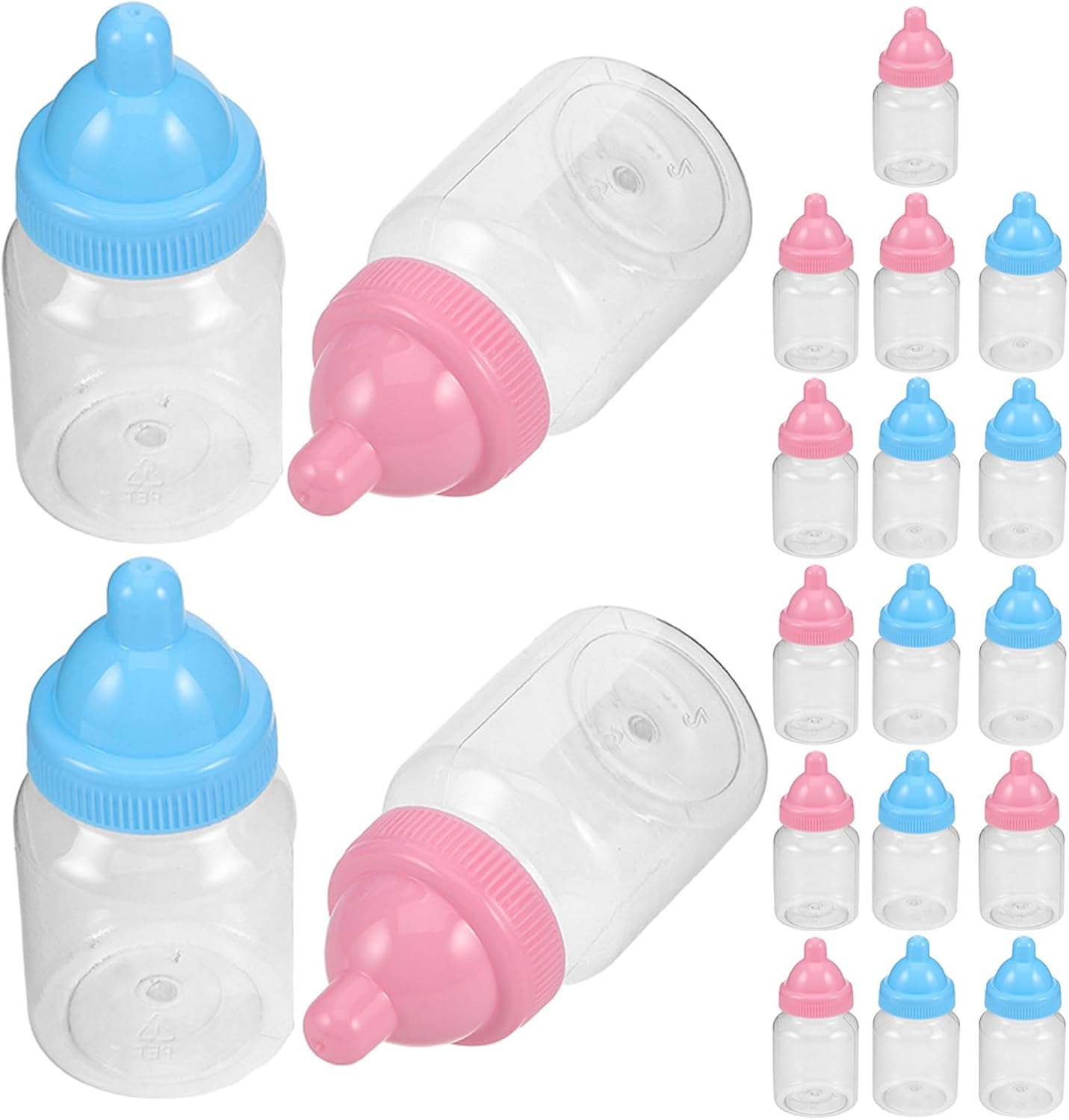 48pcs Pink Plastic Candy Bottle Favor Jar for Birthday Celebrations