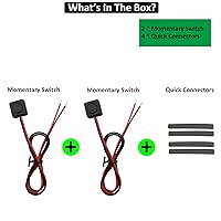 Vista 5 de 2 piezas de interruptor de botón momentáneo 12V 24V, interruptor mini precableado de montaje en superficie de 20 pulgadas con cubierta, pequeños