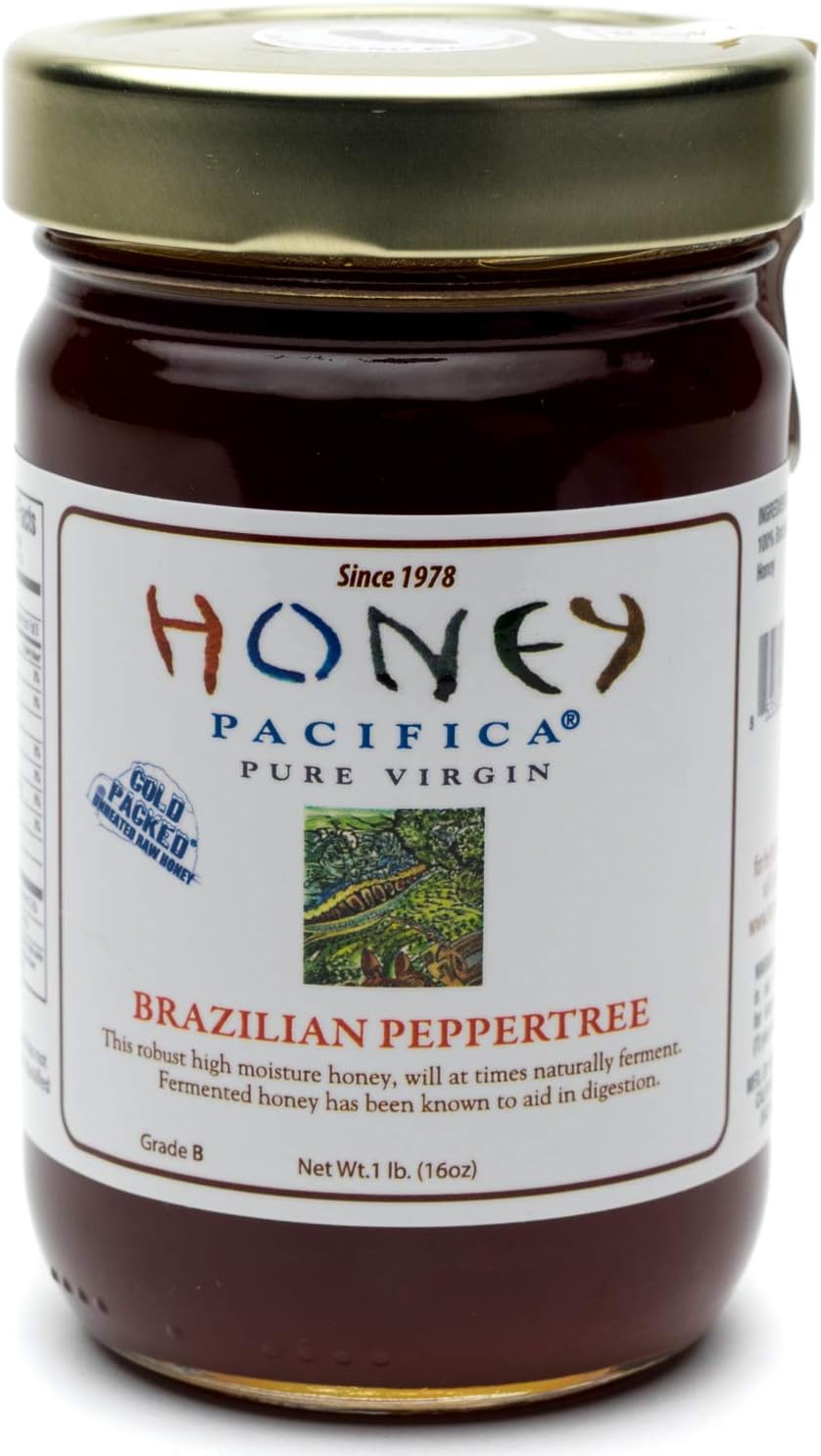 Brazilian Peppertree Raw Honey by Honey Pacifica - Unheated and Unprocessed Honey - Fresh from a California Beekeeper