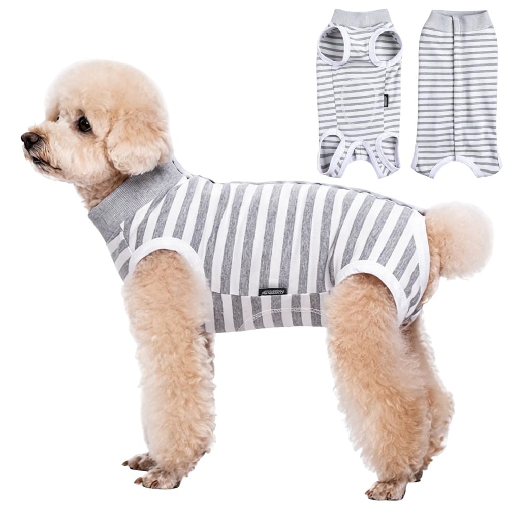 Dog Recovery Suit,Recovery Suit for After Surgery Male/Female Dogs,Anti-Licking Puppy Medical Surgical Suits,Cone E-Collar Alternative Pet Vest,Dog Abdominal Wounds Protector (Hemp Gray, XS) — image 1