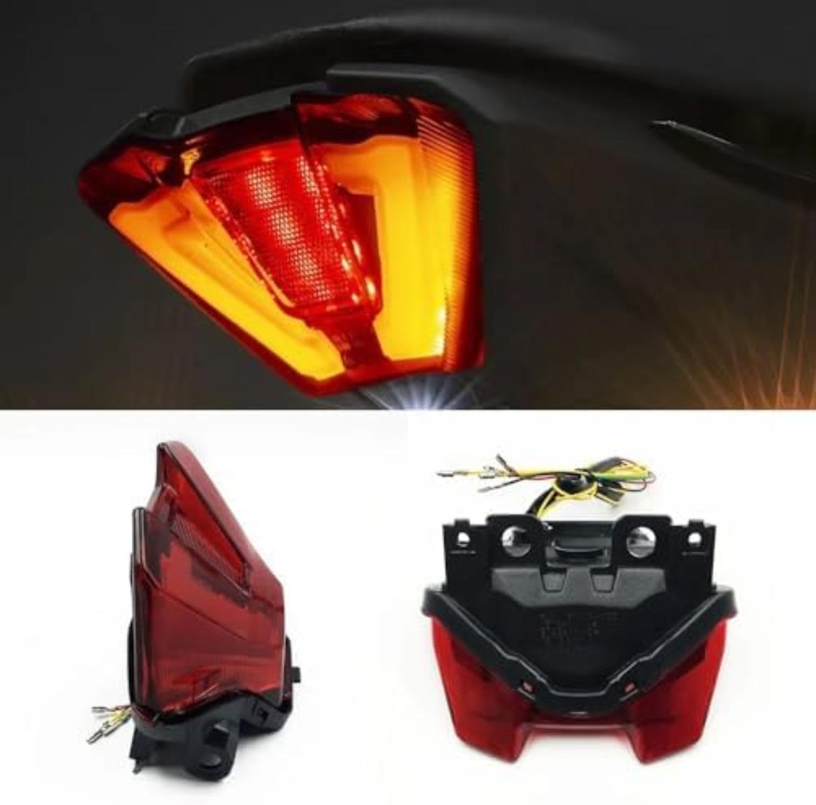 Fanale posteriore, per moto Fz07 e Mt-07 2018-2023; indicatori di direzione integrati con fanale posteriore e luce di stop Luce di indicatore di direzione per bicicletta (Red) Luce (Red)
