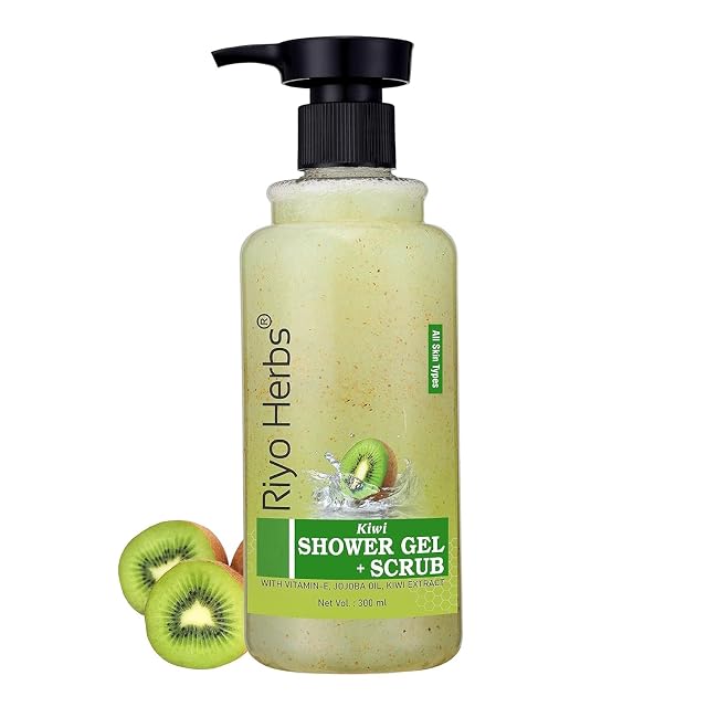 PRZX Kiwi Flower Body Wash Scrub Shower Gel 300ml Refreshing Nourishing Bath Cleanser For Smooth and Soft Skin