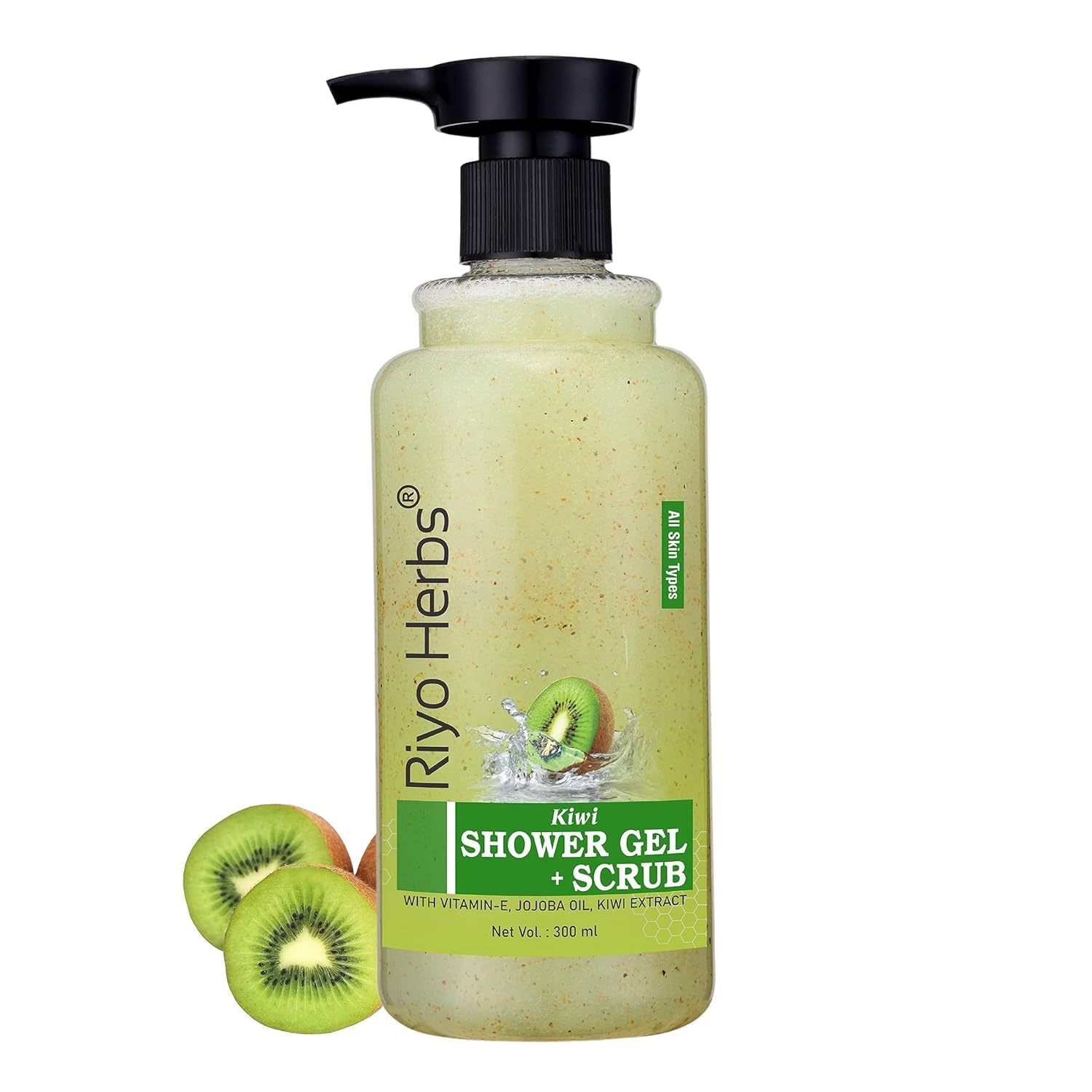 PRZX Kiwi Flower Body Wash Scrub Shower Gel 300ml Refreshing Nourishing Bath Cleanser For Smooth and Soft Skin