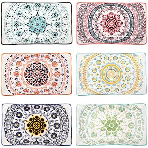 Coloch 6 Pack Ceramic Serving Platters Cover