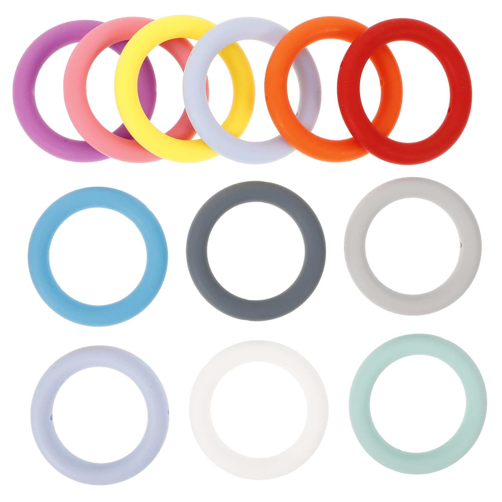 STOBOK 4 Set Anello in Silicone Cordino Hardware Nappe Portachiavi Anelli D'oro Doppio Catena Portatile o Per Portachiavi Cerchio in Silicone Gel Di Silice 12 Pezzi * 4
