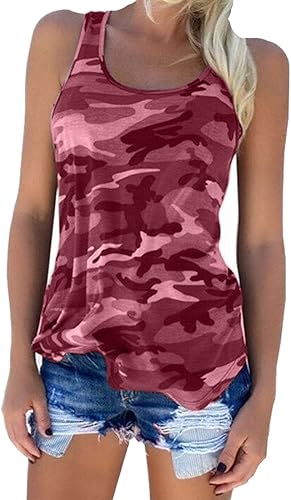 Miniatura 7 de Zcavy Lindas camisetas deportivas de camuflaje con vuelo camisas musculares para correr ropa de gimnasio espalda cruzada y camuflaje para mujer