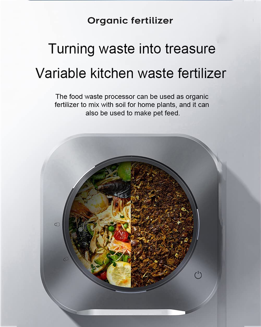 Compostiera da Cucina Elettrica, Compostiera da Cucina Intelligente per Rifiuti, Bidone per il Compostaggio per la Casa e la Cucina, Ciclatore Automatico per Rifiuti Alimentari da Banco con Capacità