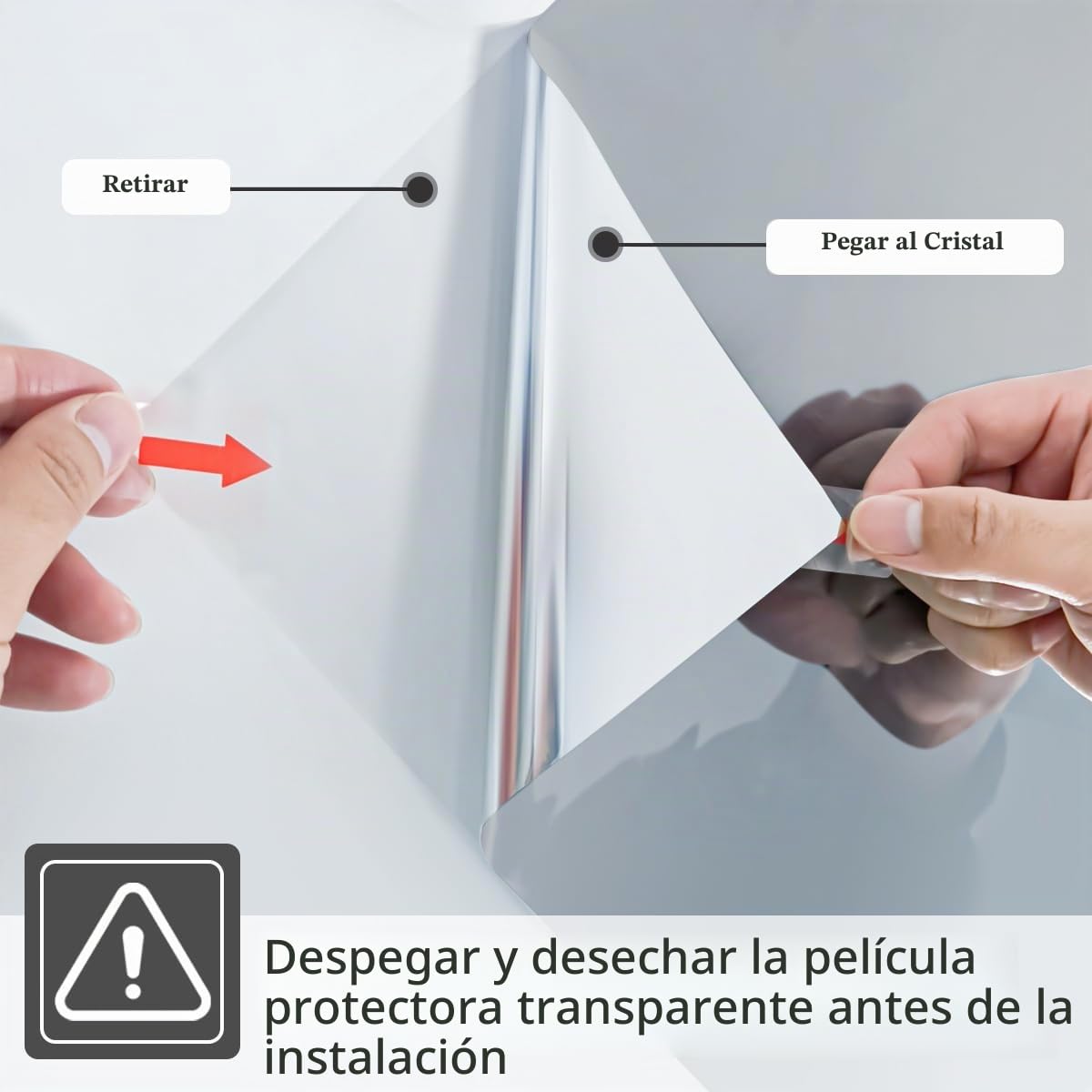 Zindoo Vinilos para Cristales Vinilo Adhesivo Cristal Efecto Espejo con Kit de Montaje 90 × 400cm Anti UV Anti Calor Unidireccional Protector de Privacidad Protege del Sol para Hogar Oficina Tienda