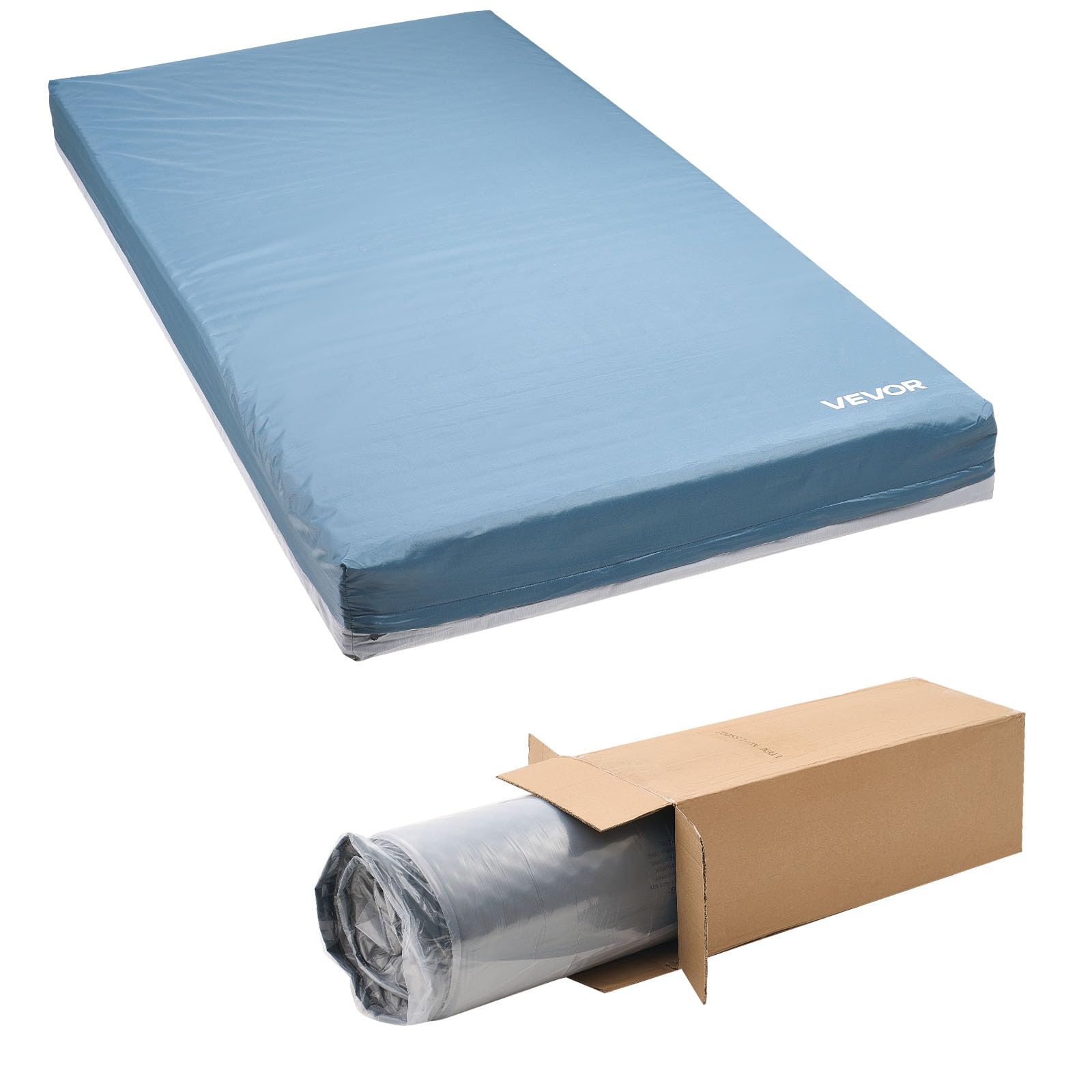 VEVOR Colchón de Cama Hospitalaria, Carga 203 kg, Redistribución de Presión, Espuma Multicapa de Grado Médico, para Tratamiento de Úlceras por Presión en Residencias de Ancianos, 91 x 203 x 15 cm