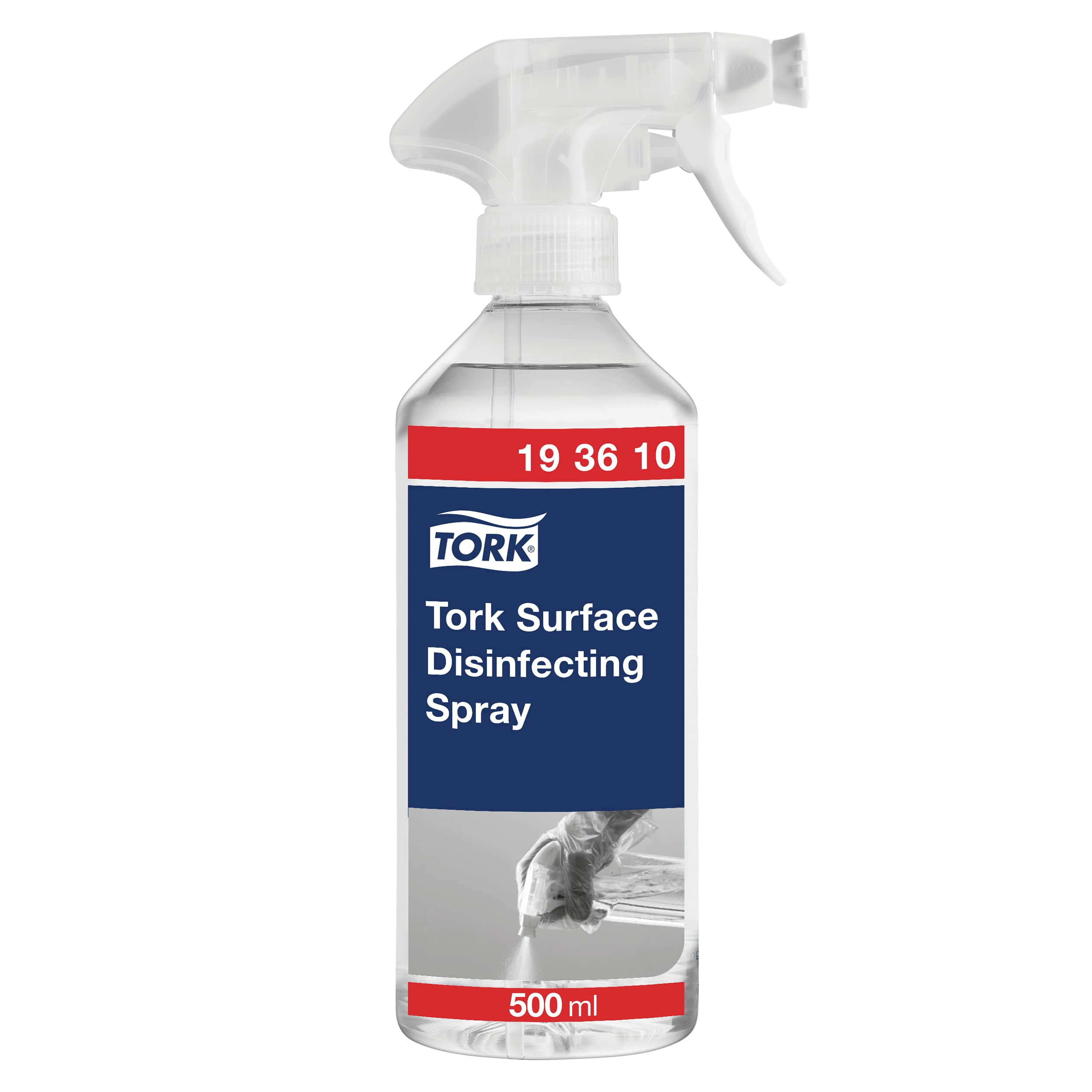 Tork Spray disinfettante per superfici superficiali, W10, formula biodegradabile, 6 flaconi da 500 ml, 193610