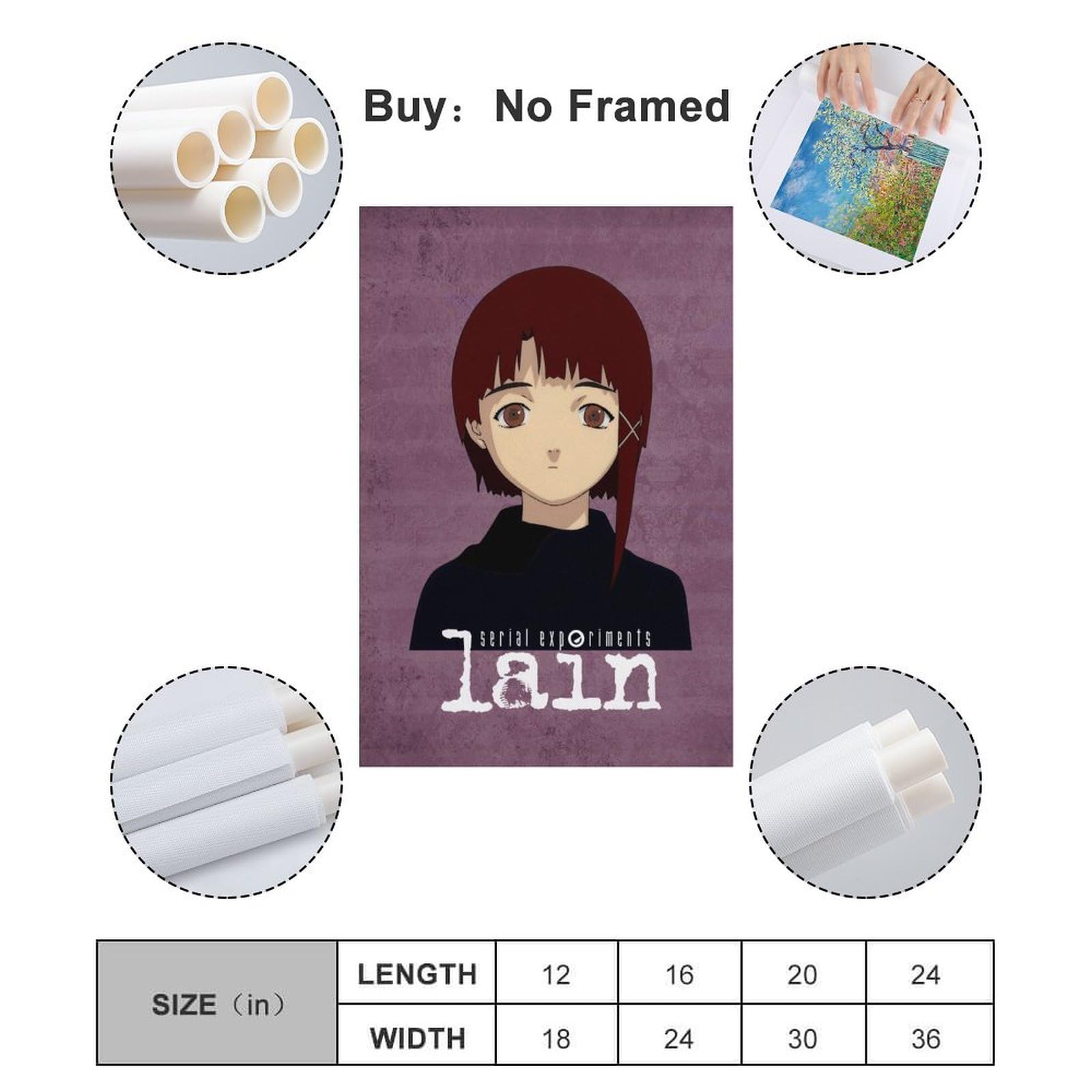 Amazon.co.jp: Serial Experiments Lain ポスター 1 キャンバスアート