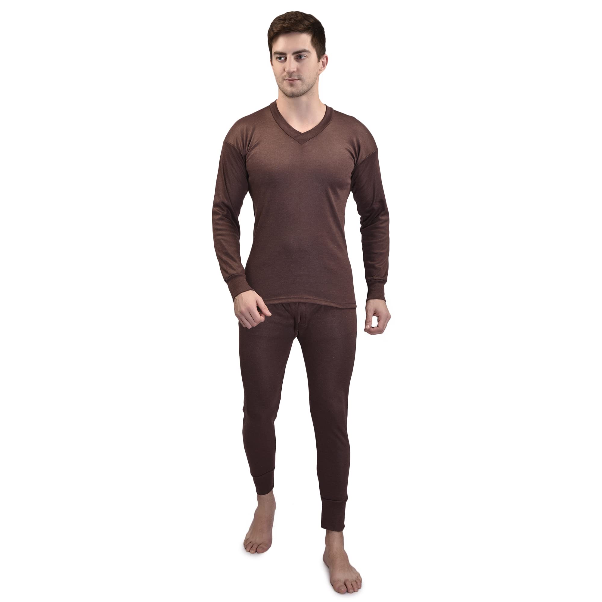 Winter wear Men's Thermal Top and Bottom wear Set with V-Neck and Long Sleeve-picture-33