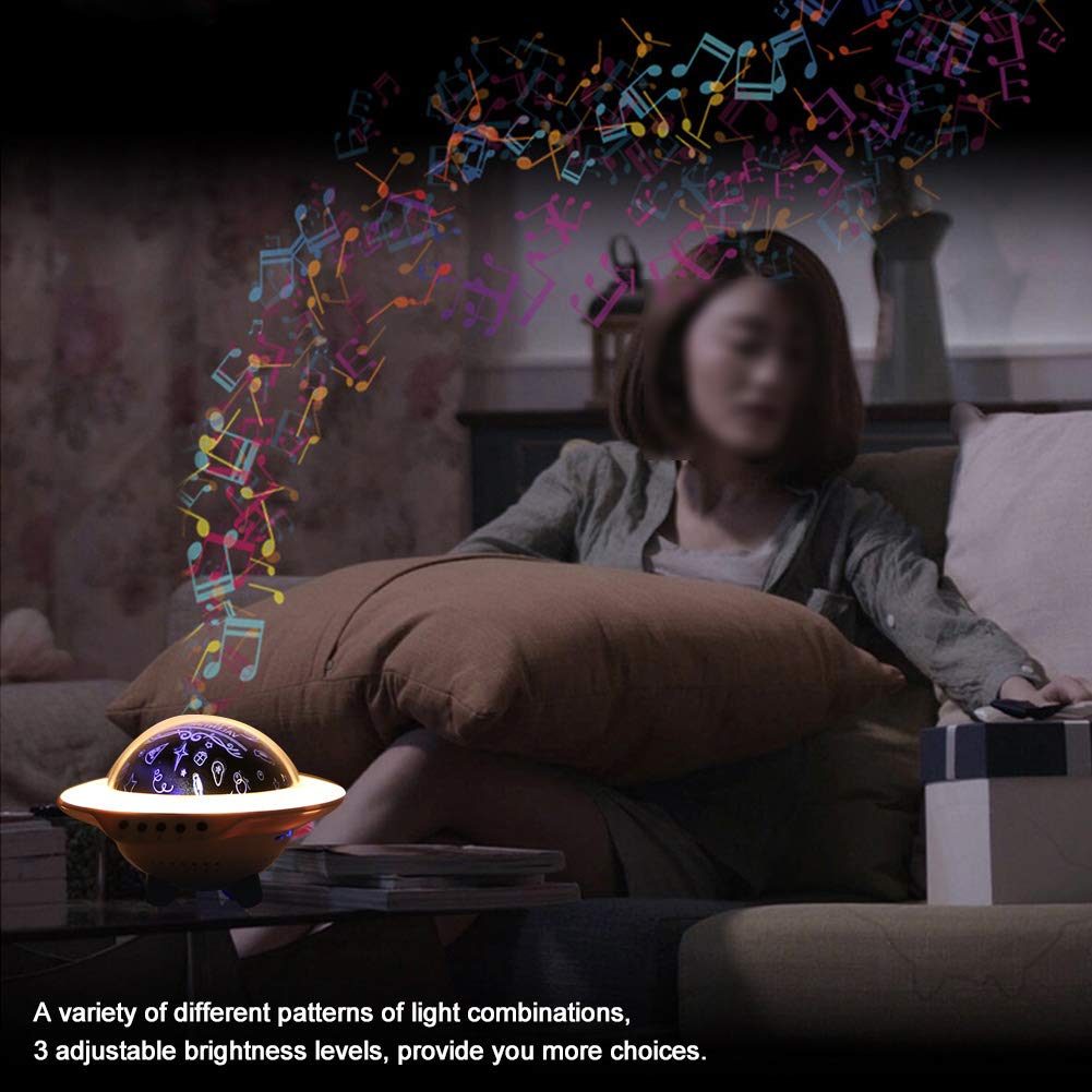 Projecteur rotatif de ciel étoilé, haut-parleur musical Bluetooth, veilleuse pour chambre de bébé, télécommande