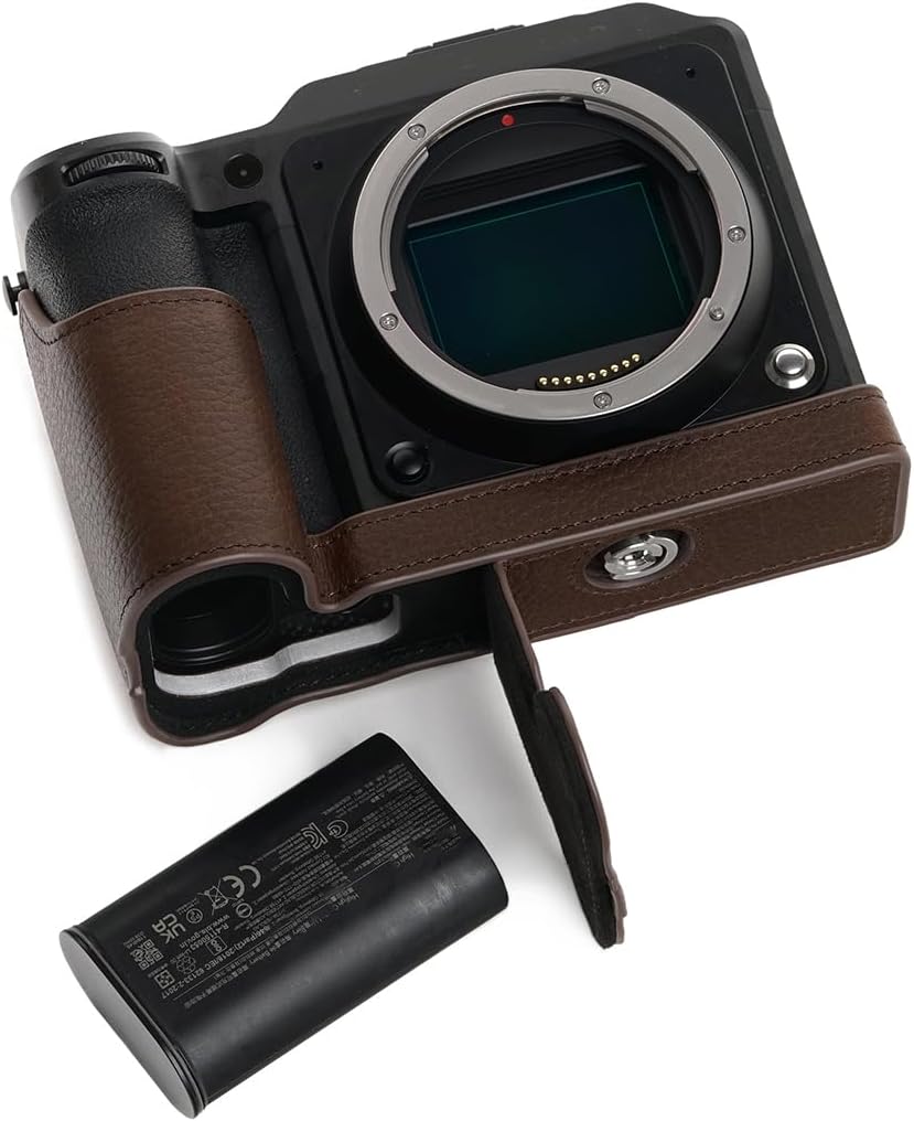 Handmade Genuine Real Leather Half Camera Case Bag Cover for Hasselblad X2D 100C Coffee Color