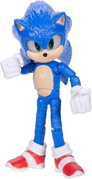 Sonic 3 Movie 5-Inch Action Figures 4-Pack, Includes Sonic, Super Shadow, Knuckles, and Gerald Robotnik, Articulated Figures from Jakks Pacific's Wave 3, Officially Licensed by SEGA