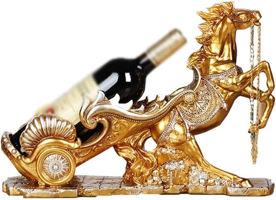 European Horse Car Wine Rack Home Decoration Living Room Cabinet Table Resin Handicraft