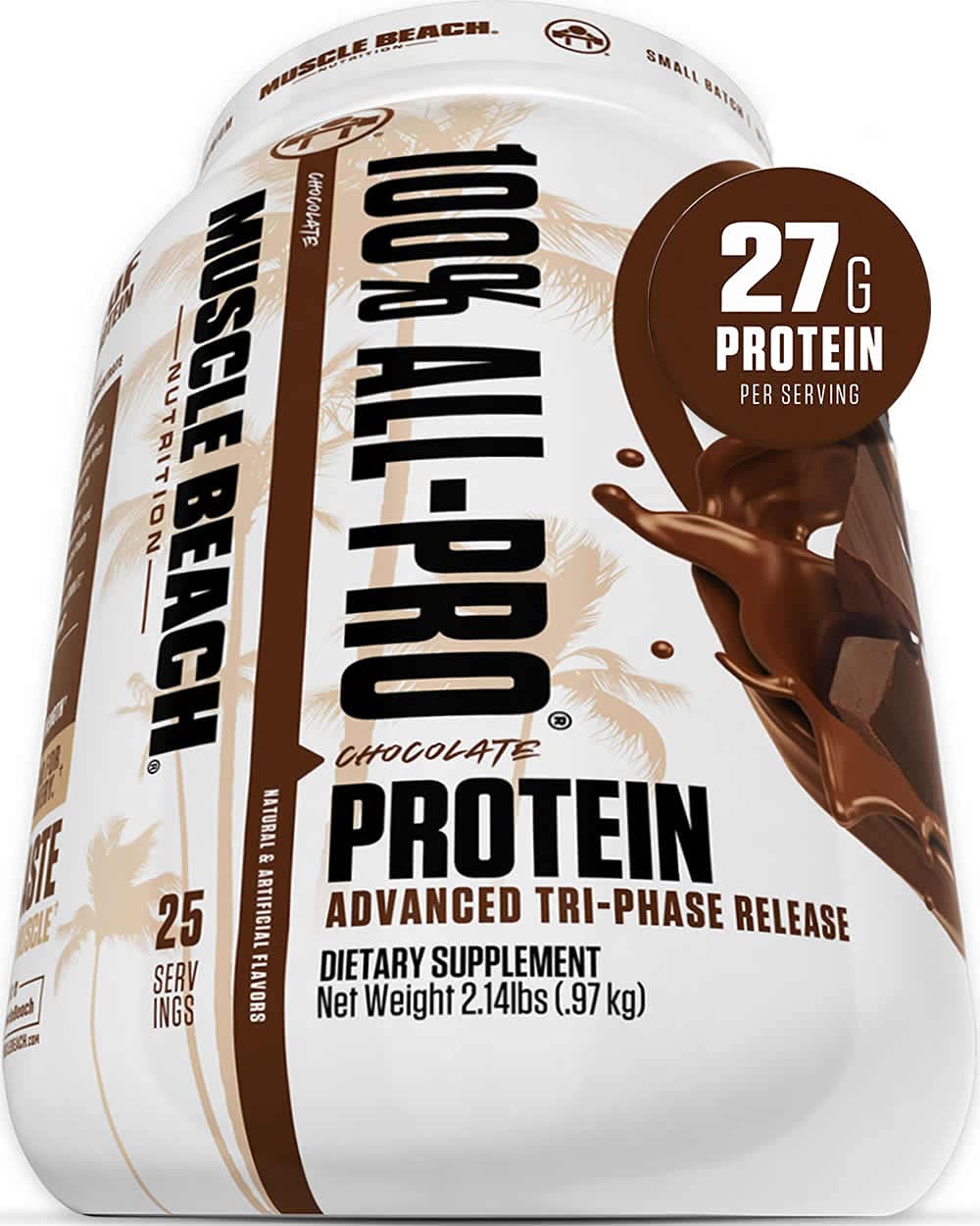 Buy Whey Protein Powder Muscle Beach AllPro with Whey Protein Isolate, Mr. Olympia Approved 27G