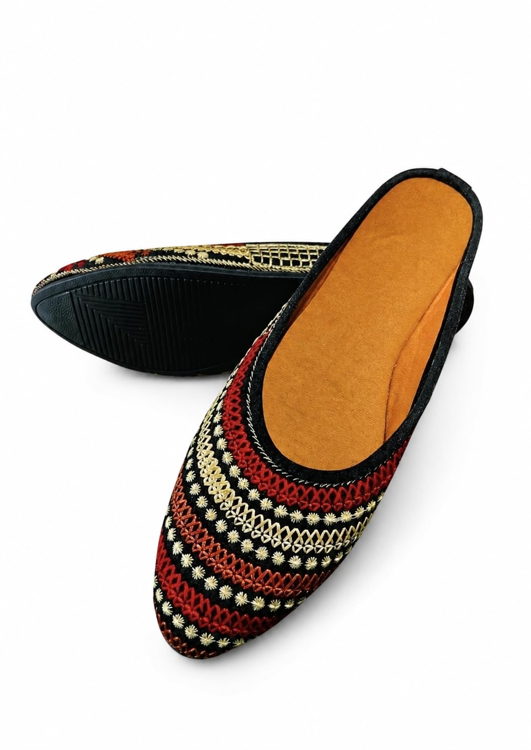 Women's Traditional Kashmiri Embroidered Jutti | Comfortable Cushioned Mojari Flats for Ethnic, Wedding, Party & Casual Wear-image-33