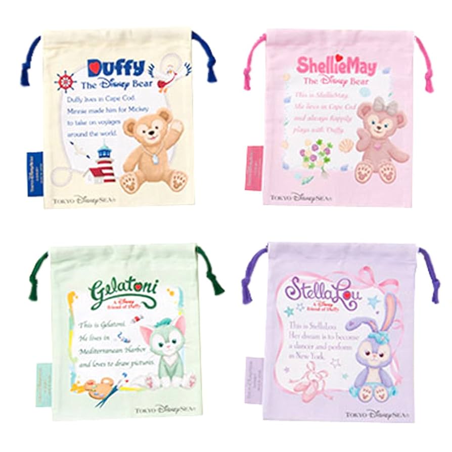 Amazon.co.jp: 8/2〜順次発送 ダッフィー＆フレンズ 巾着 4枚