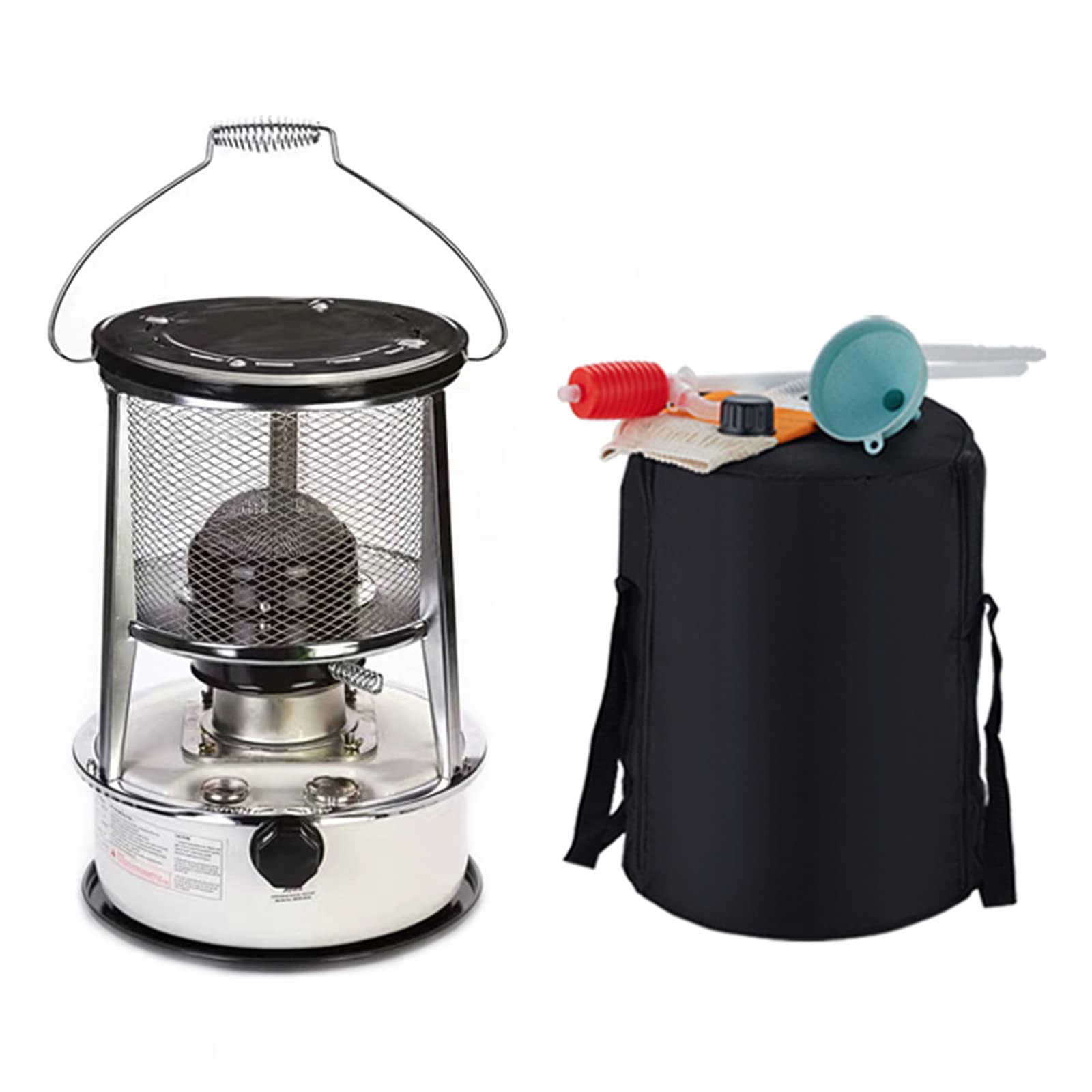 Estufa De Queroseno Interiores, Calentador De Queroseno Portátiles, Quemador De Queroseno con Mecha, Calentadores De Parafina para Acampar Al Aire Libre, Tiendas, Cocinar,6Lwhite