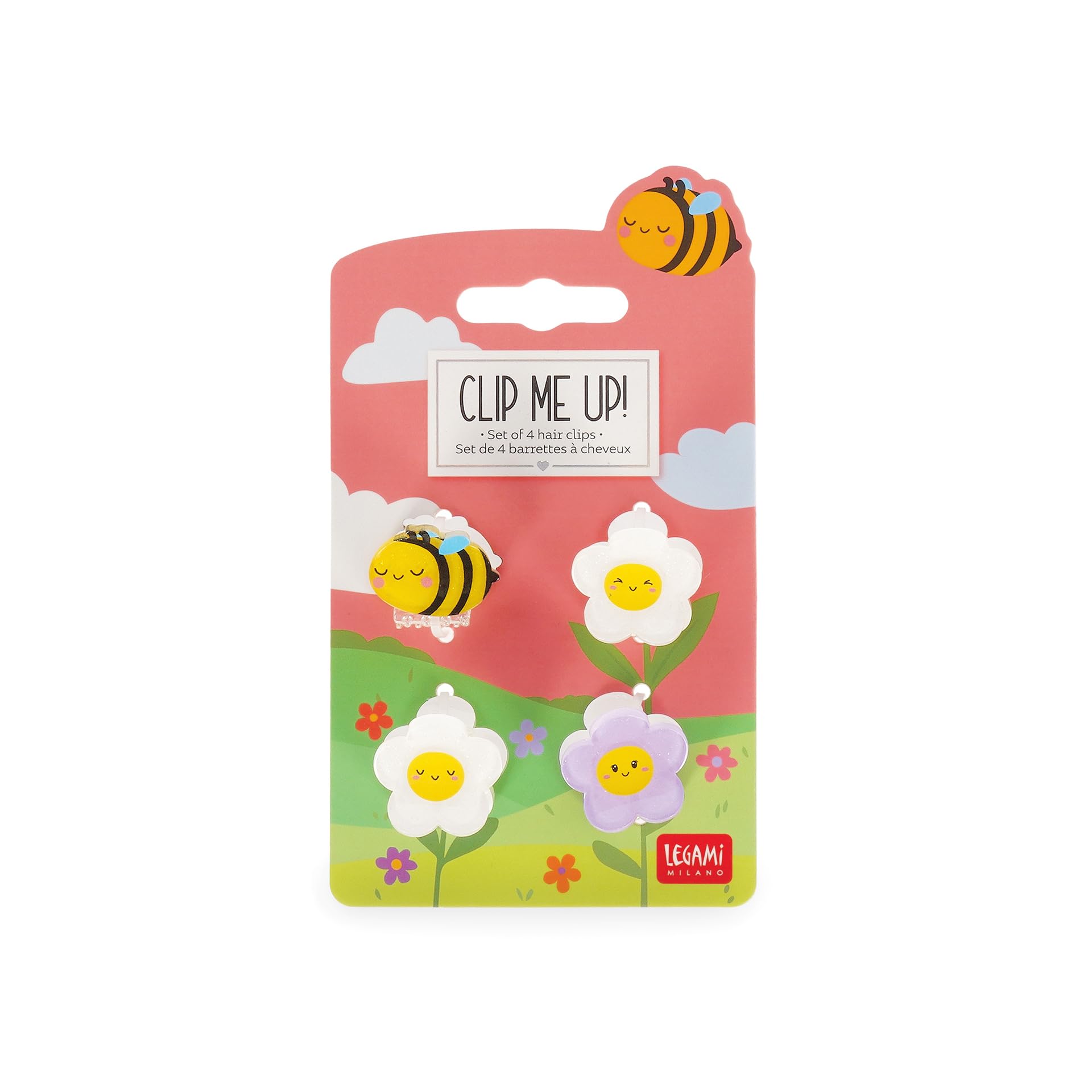 Legami - Set di 4 Mini Mollette per Capelli Clip Me Up!, Tema Kitty, Fermagli per fare Acconciature e Styling, in PS, Acrilico, 2.5 x 2.5 x 1.5 cm - 5