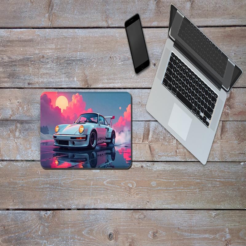 Image of Shivor Gaming Mouse Mat | Drift Art Printed Design | Sunset Sky Reflection Theme | Smooth Precision Control Surface | Non Slip Rubber Base Stability | Compatible with Laser Optical Mice