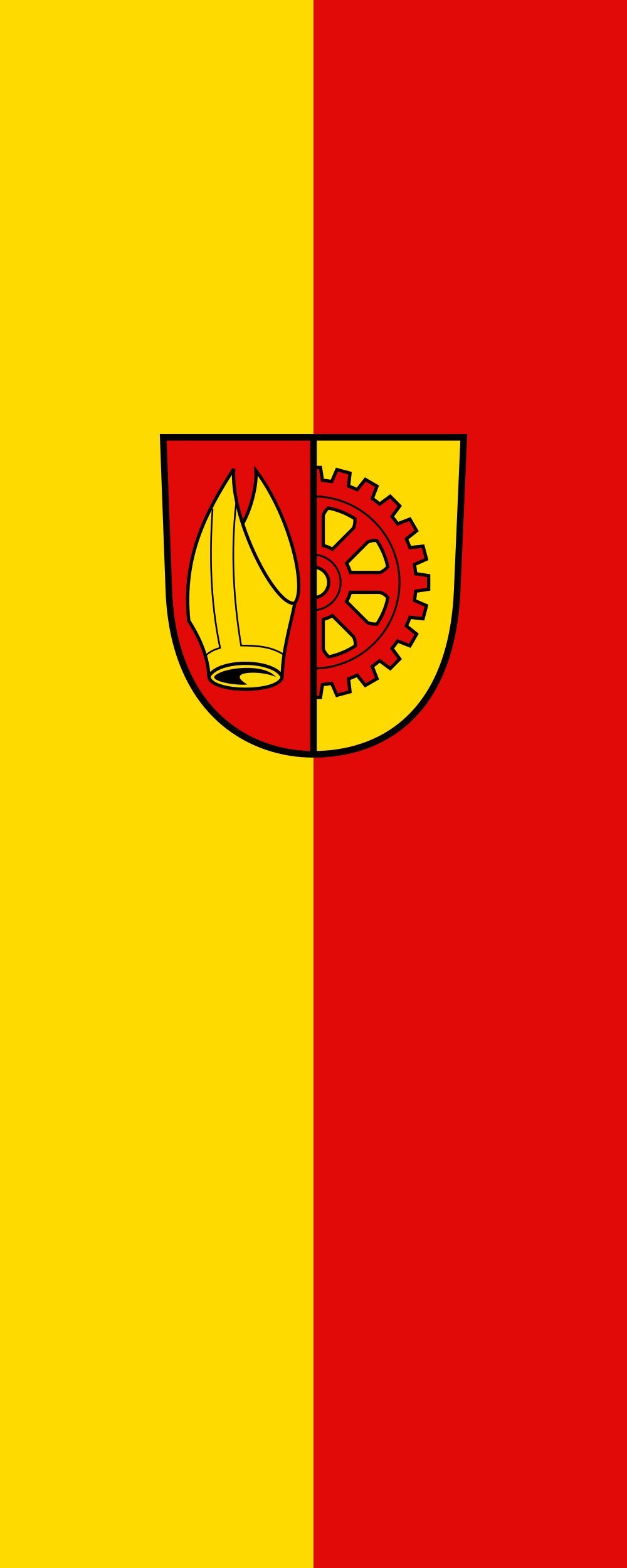 Drapeau Bisingen portrait 300x120cm qui flotte sans s'enrouler autour du mât