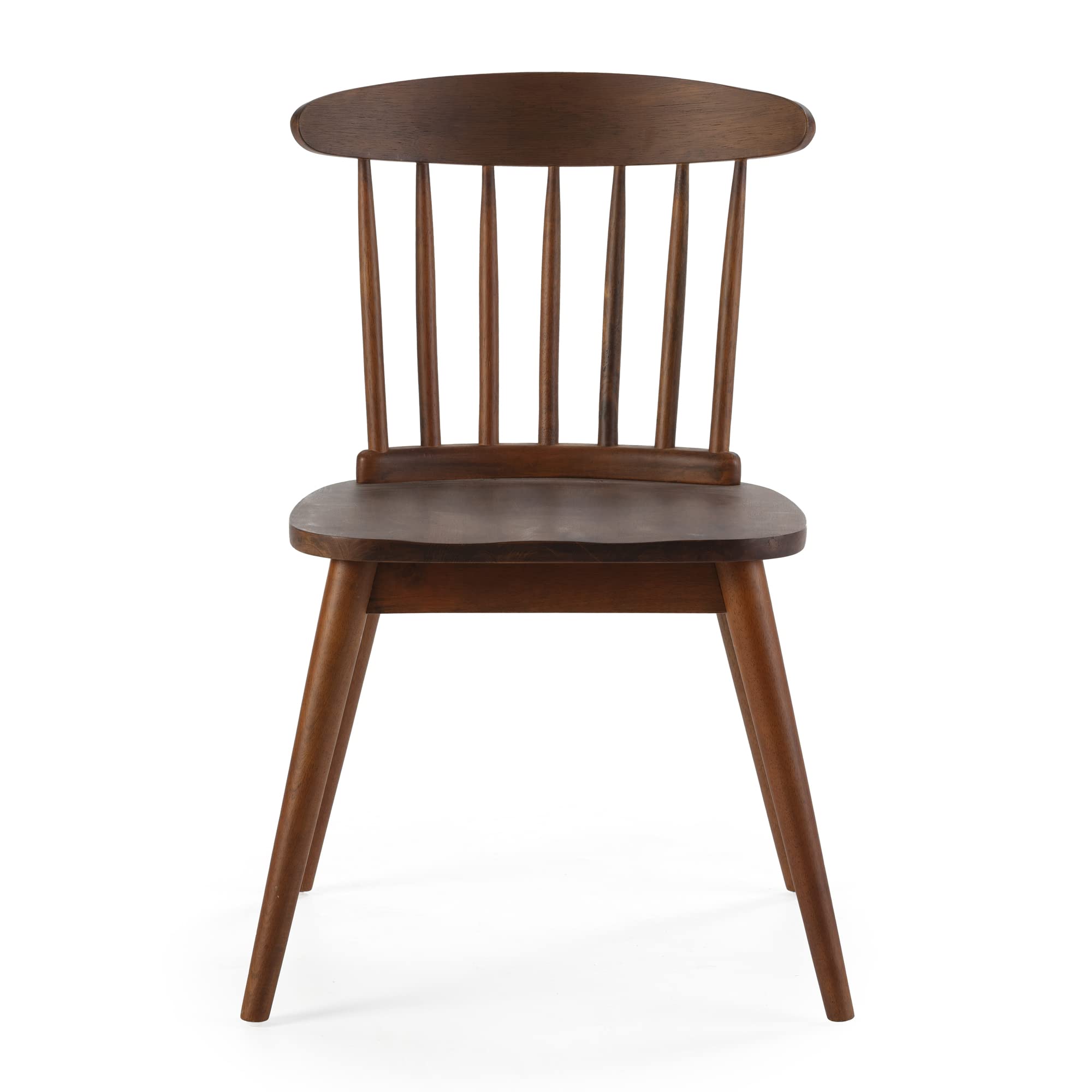 HOMN LIVING Pack 2 sillas Ben Color Nogal, Madera Maciza, 55 cm (Ancho) 52 cm (Profundo) 80 cm (Alto)