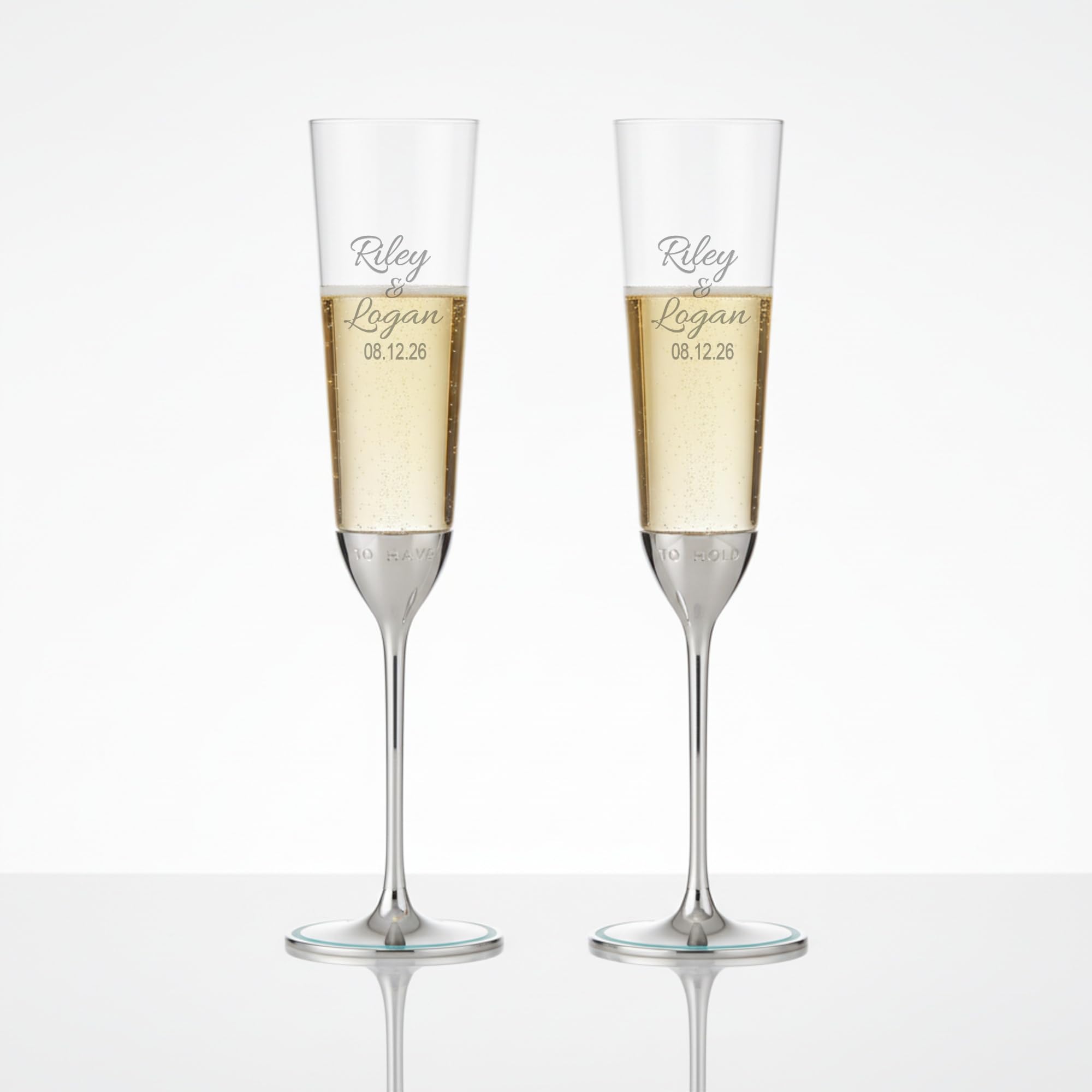 Flûtes à champagne Kate Spade Take The Cake : lot de 2 verres de mariage personnalisables