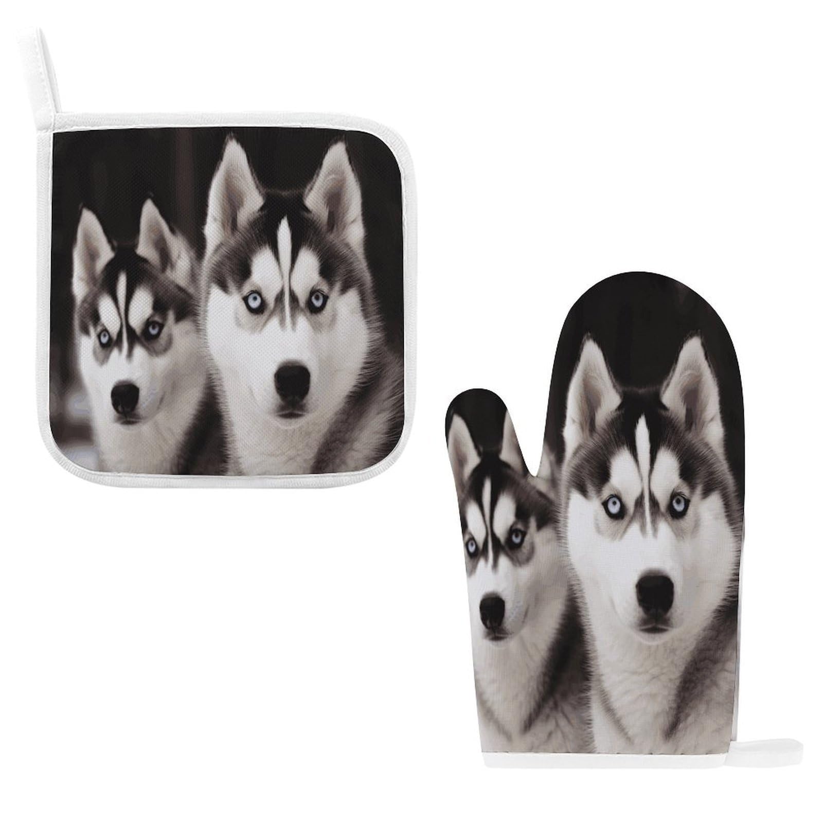 Btcowzrv Style Husky Dog Oven Mitts And Pot Holders 2Pcs Set