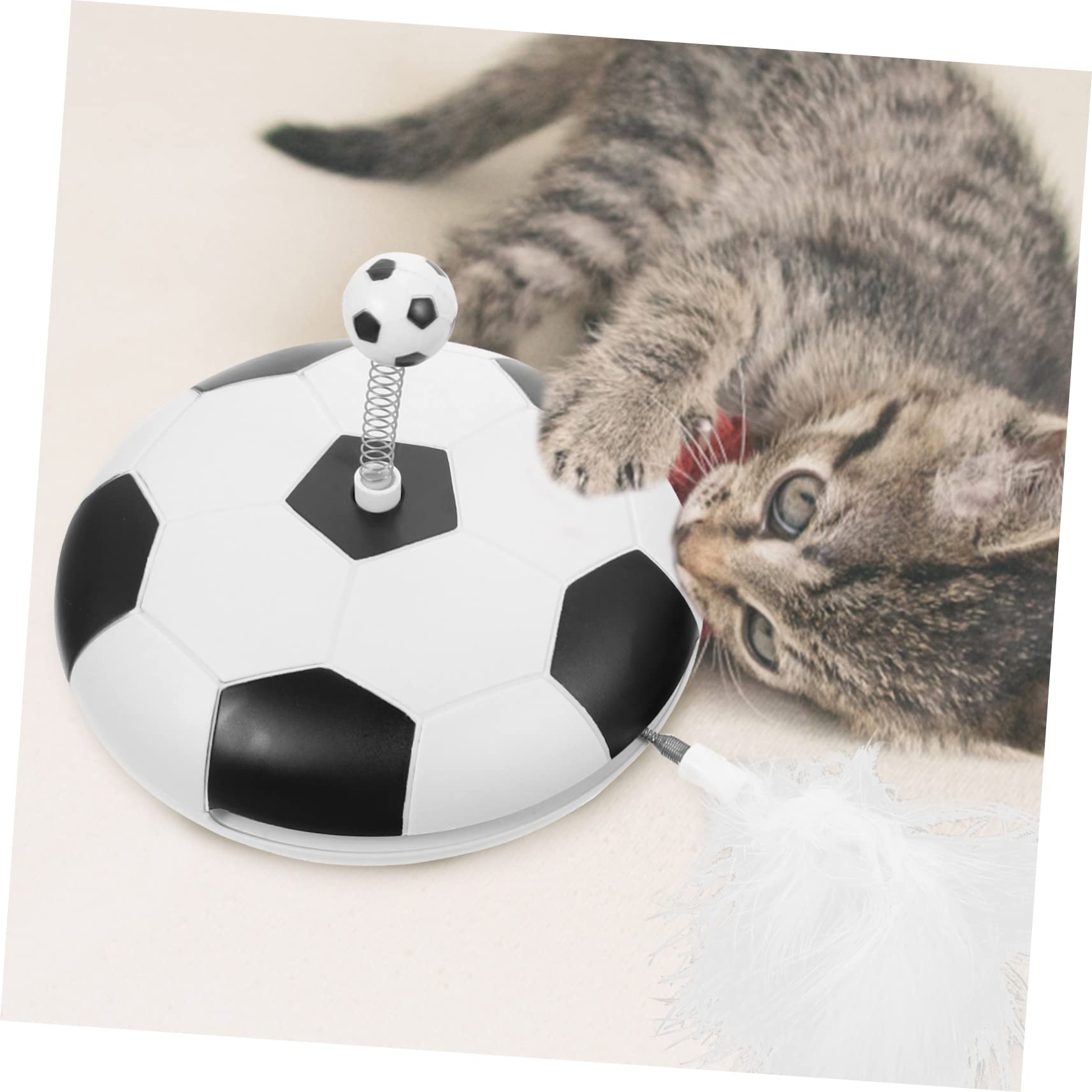 Abaodam Jouet pour Chat Plumage Sonores, Jouet Automatique en Abs Résistant aux Griffes, Balancement Haute Vitesse, Jeu Interactif des Chats