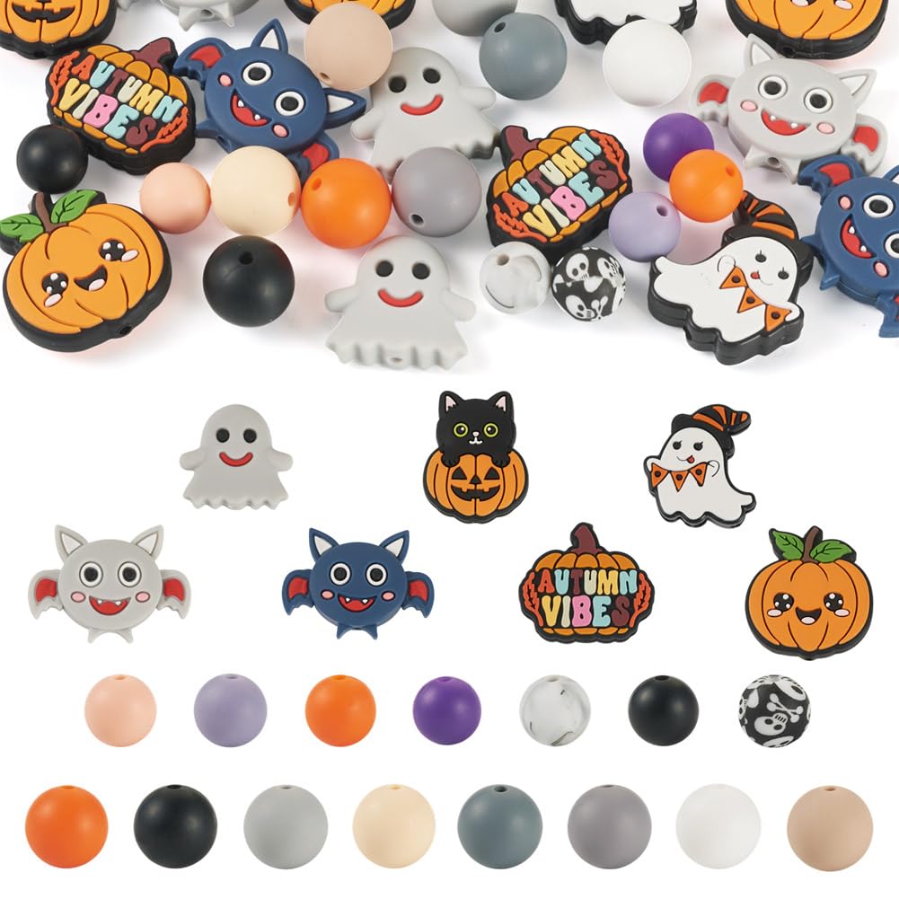 Perles focales Halloween en silicone pour vos loisirs créatifs d'automne
