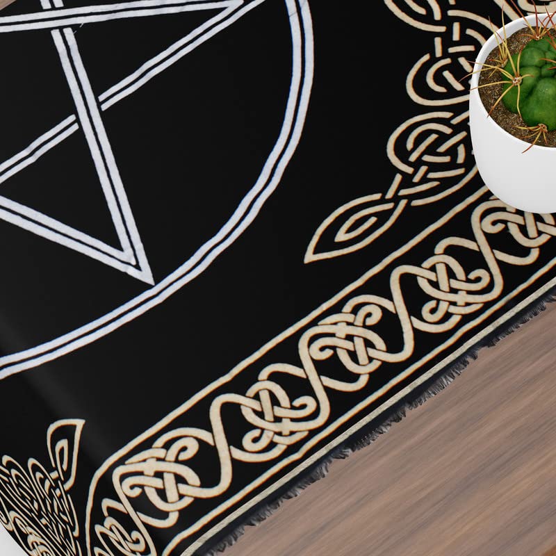 OCTAZI Altar Table Cloth Tarot Cards Bandana Tablecloth Wiccan Altar Tools Napkins Witchcraft Supplies Square Witch Pagan Spiritual Celestial Deck Witchy Spell Cotton Sacred Alter Cloth With Fringes - Image 3