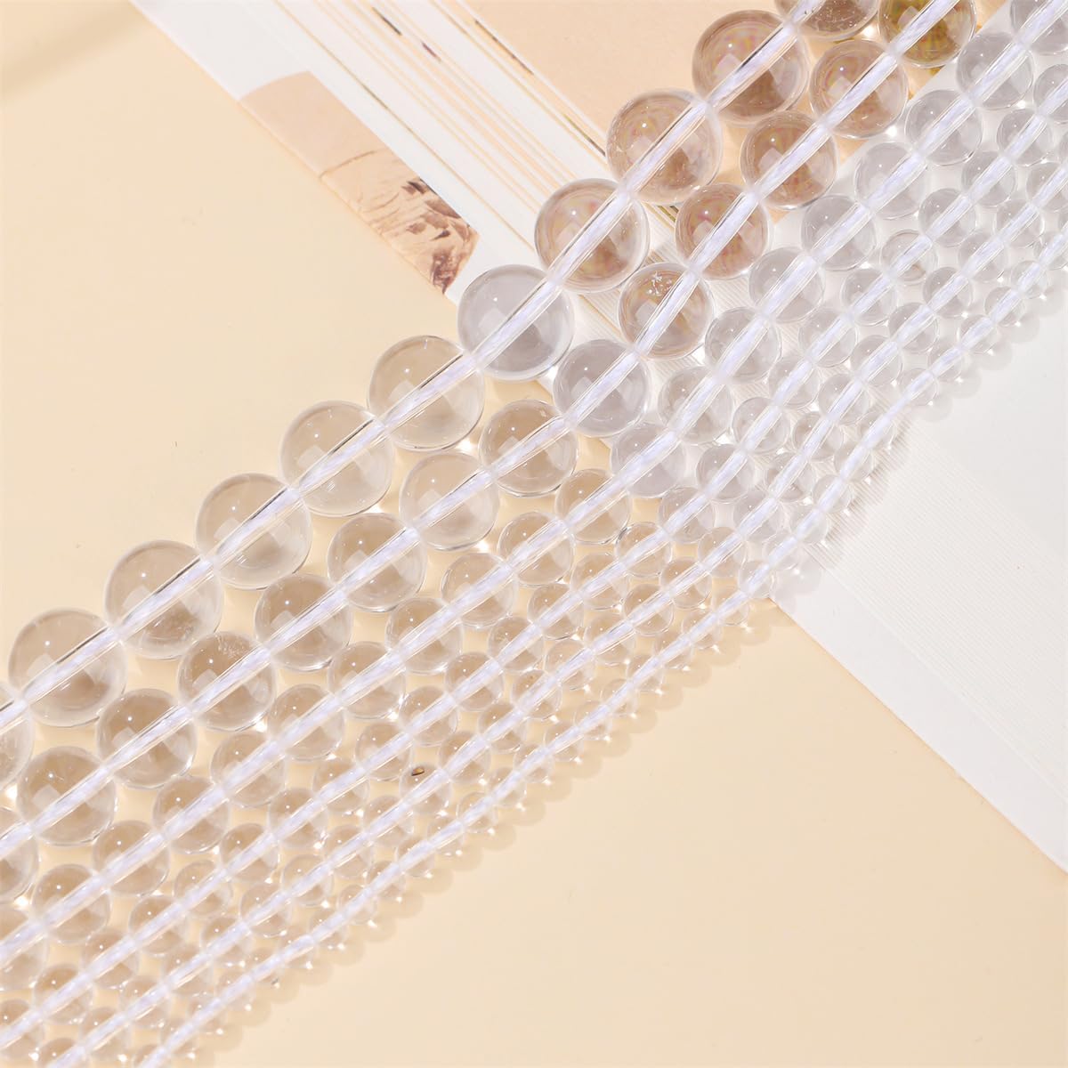 Natural Stone Genuine Stones DIY Clear Quartz Crystals Round Beads 8mm 100pcs Beading Loose Gemstone Hole Size 1mm Charm Smooth Beads for Bracelets Necklaces Earrings (Clear Quartz Crystals 8mm) - Image 7