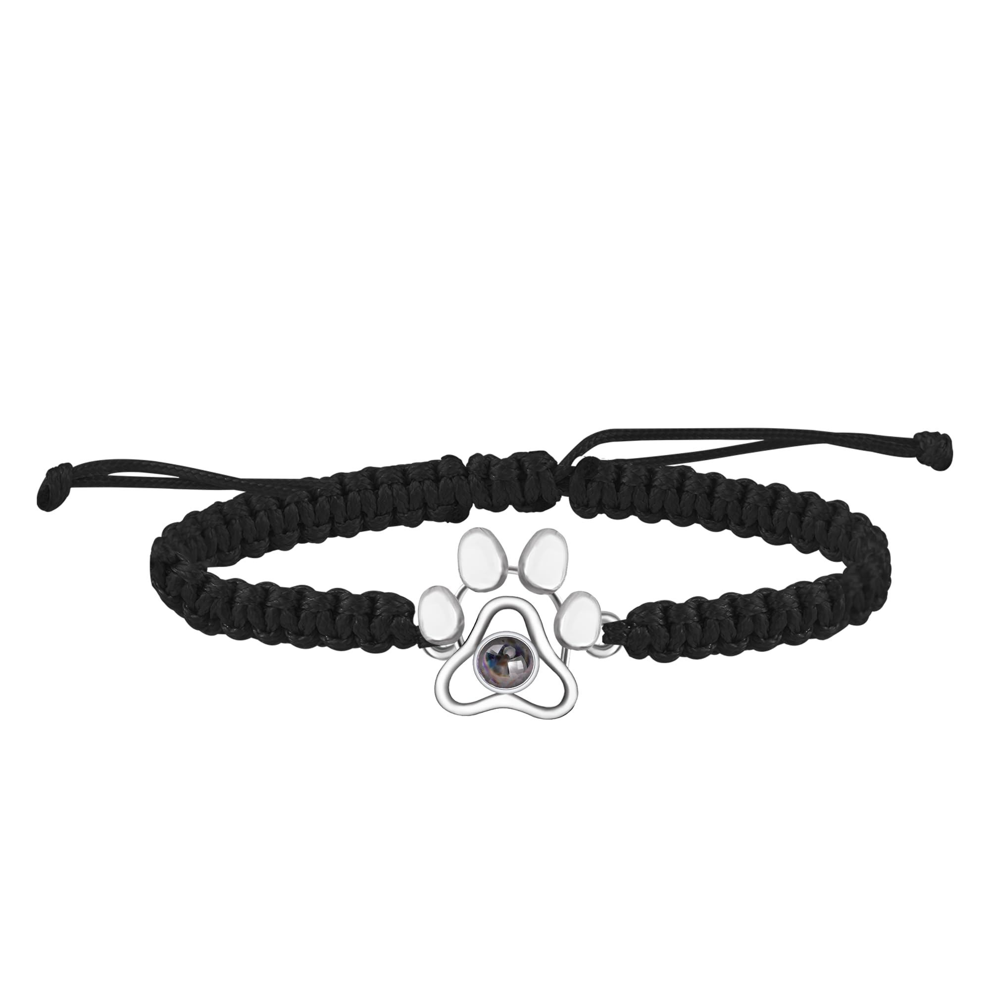 Custom Photo Bracelet Dog Paw Bracelet with Picture Inside Personalized Photo Projection Bracelet Dog Memorial Bracelet Personalized Photo Bracelet for Women Men Dog Lovers