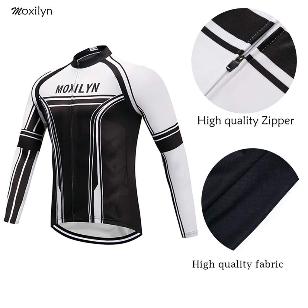 Moxilyn Conjunto Jersey De Ciclismo,Polar Térmico De Invierno Manga Larga,Ropa De Ciclismo,Top De Manga Larga y Pantalones Largos De Johns,Set De Ciclismo Caliente,Cálido ya prueba de viento