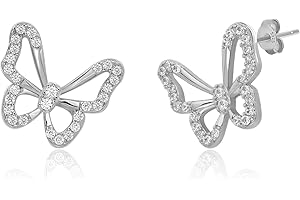 925 Pure Silver Dainty Rose Gold Butterfly Earrings for Women