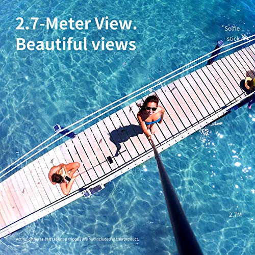 REYGEAK G2 106"/2.7 Meters Long Selfie Stick Pole for GoPro Max Mini Hero13 12 11 10 9 8, Insta 360 One R X2 X3 Go 3, DJI Action 4 3 Osmo Pocket 3, 6 Lengths Extension Carbon Fiber Monopod Accessories by REYGEAK - Image 8